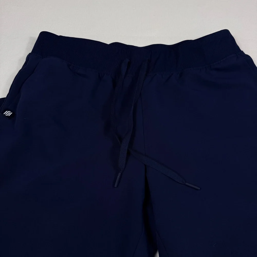 Jaanuu Scrub Set Medium Navy Blue V-Neck Top Jogger Pants Medical Uniform W10001